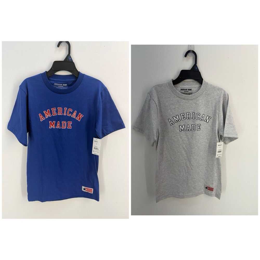 2 -American Giant Shirt Mens XS Gray American Made Graphic Crewneck Made USA Tee